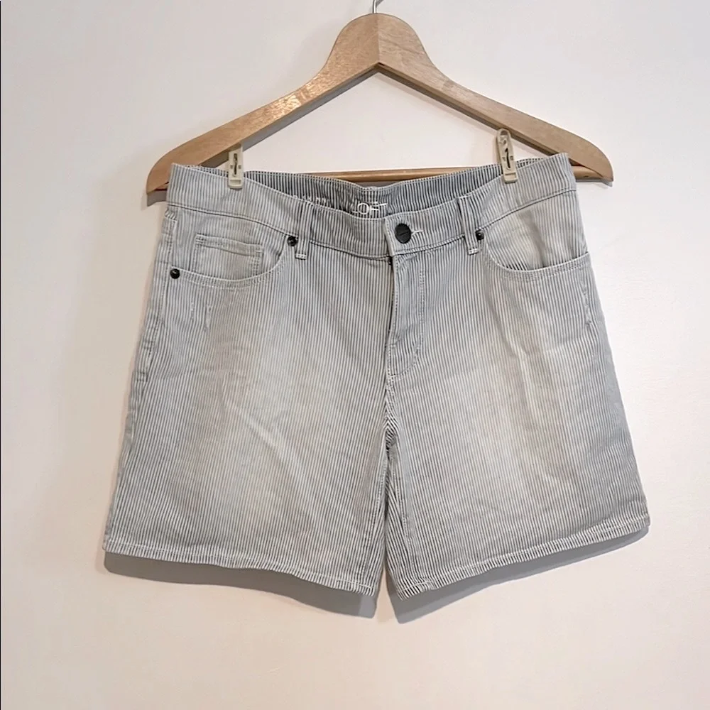 LOFT Women's Striped Denim Jean Shorts